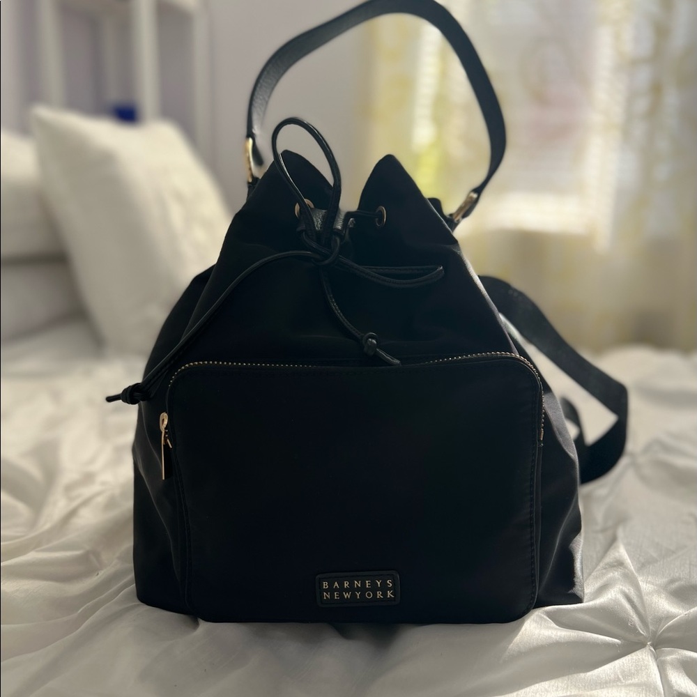 A beautiful Barneys New York nylon drawstring bag!